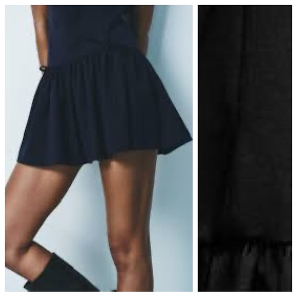 NWOT. Zara Black Viscose Blend Short Dress with Bows. Size M. - Picture 4 of 12